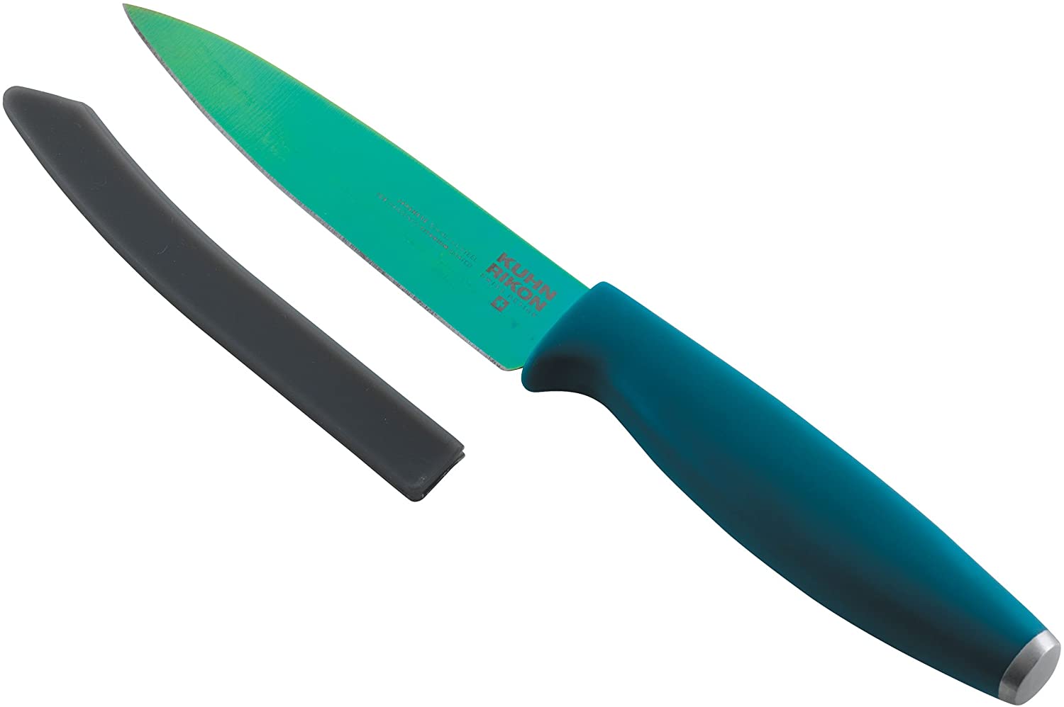 \'Kuhn Rikon Colori Titanium 26575 Peeling Knife, Stainless Steel, Green, 8 \"x 2 x 0.5 cm