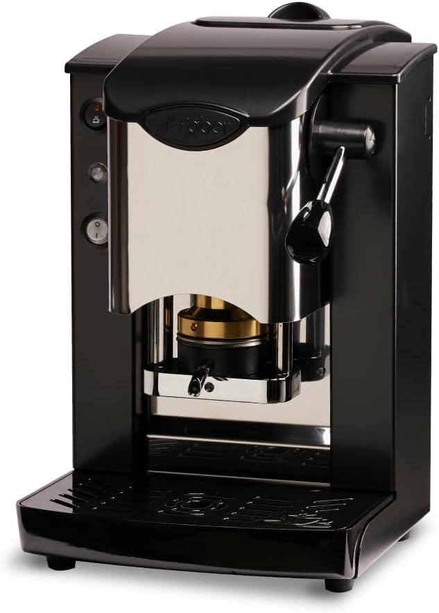 FABER COFFEE MACHINES Stainless Steel Slot Model 44 mm Coffee Machine Burgundy Plastic Black Brass Padpress (Black/Black)