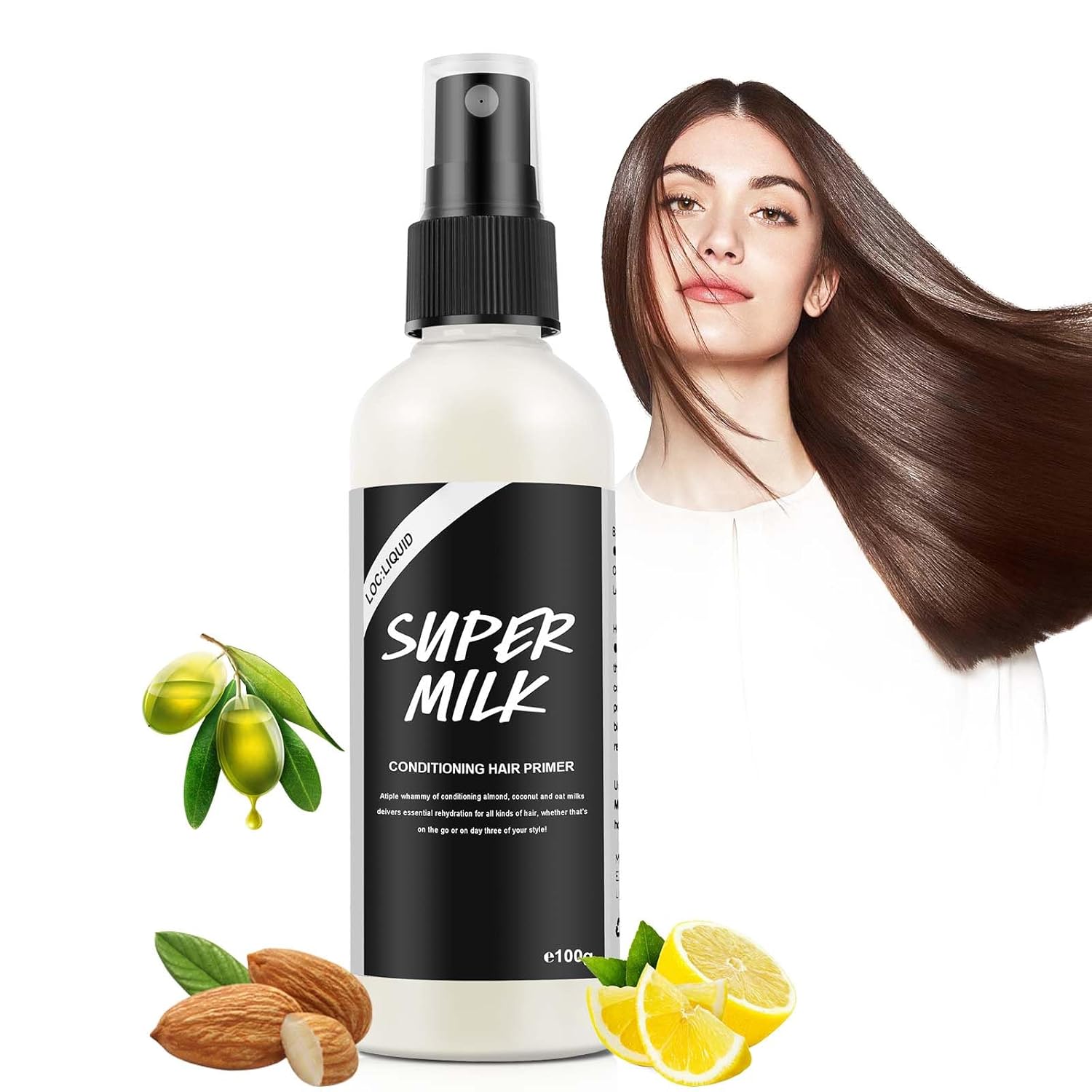 Super Milk Hair Primer, 100g Super Milk Conditioning Hair Primer, Super Milk Hair Conditioner, Provides Smooth Hair Care for Curly Hair, Straight Hair