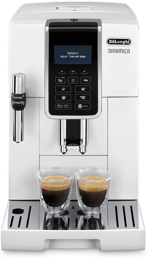 DeLonghi ECAM 350.35.W Espresso Grinder DINAMICA Display 4 Recipes - White
