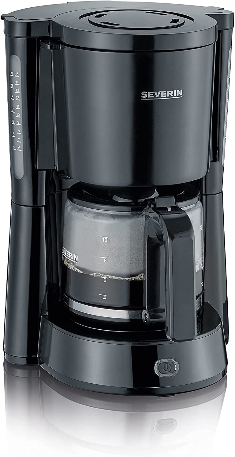 SEVERIN KA 4815 Type Coffee Machine for Ground Filter Coffee 10 Cups with Glass Jug Black