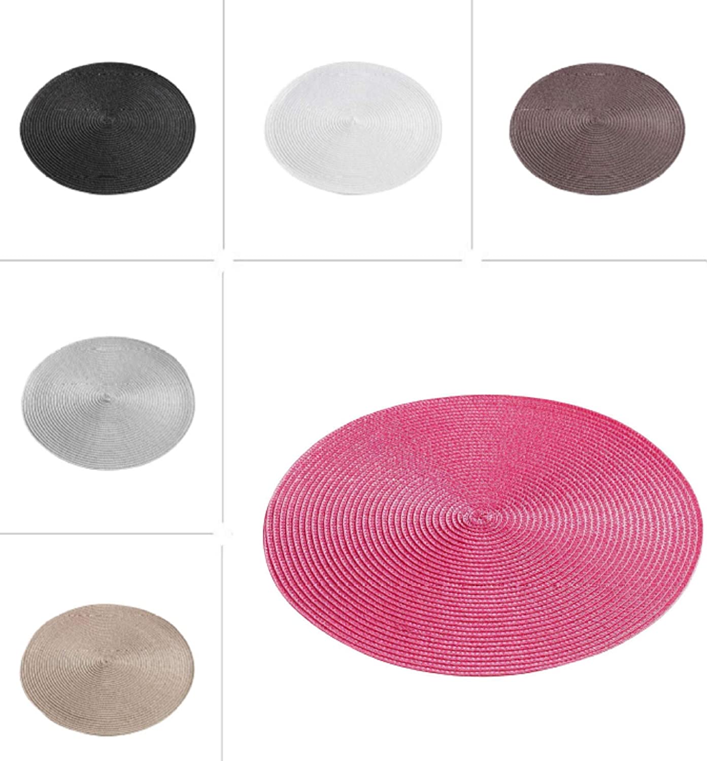 one-home Place mats, 35 cm Diameter, Round Coaster Place Mats, Set of 2 to 