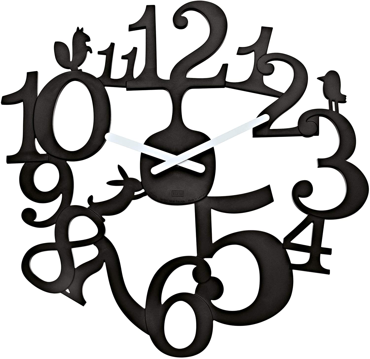 Koziol Pi: P Wall Clock, Solid Black