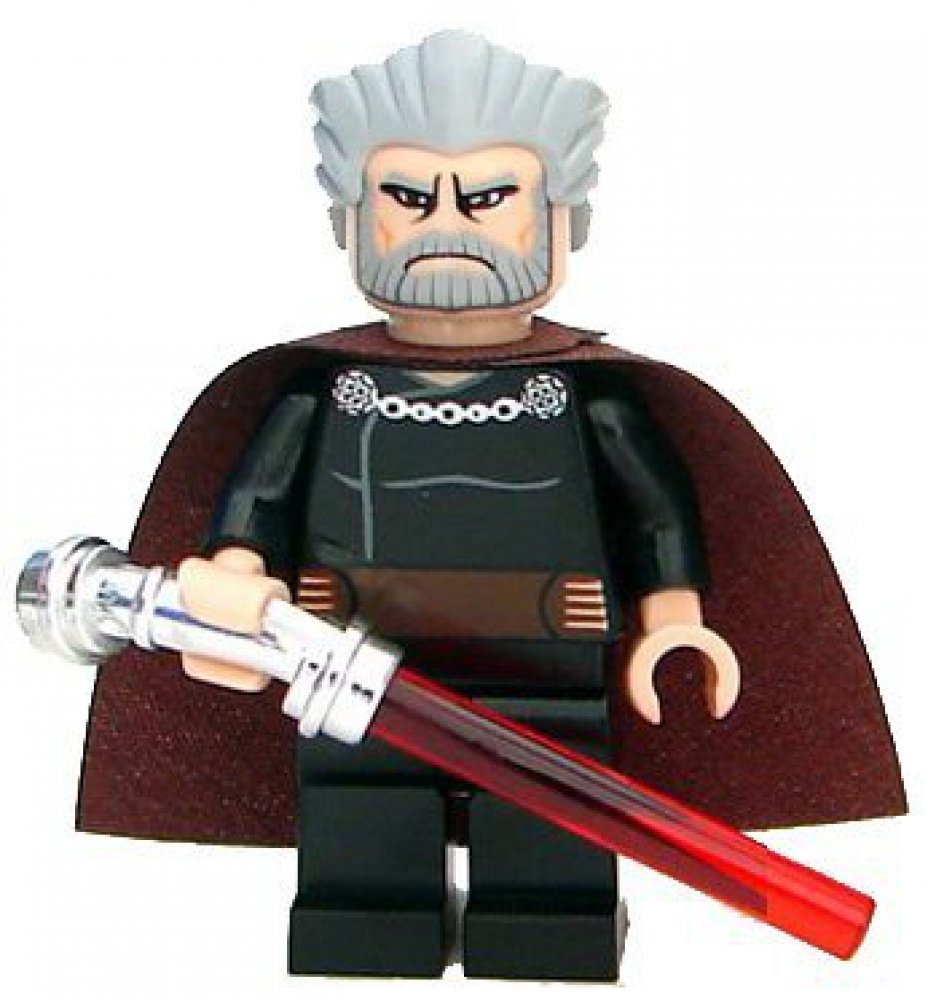 Lego Star Wars: Count Dooku Minifigure With Red Lightsaber