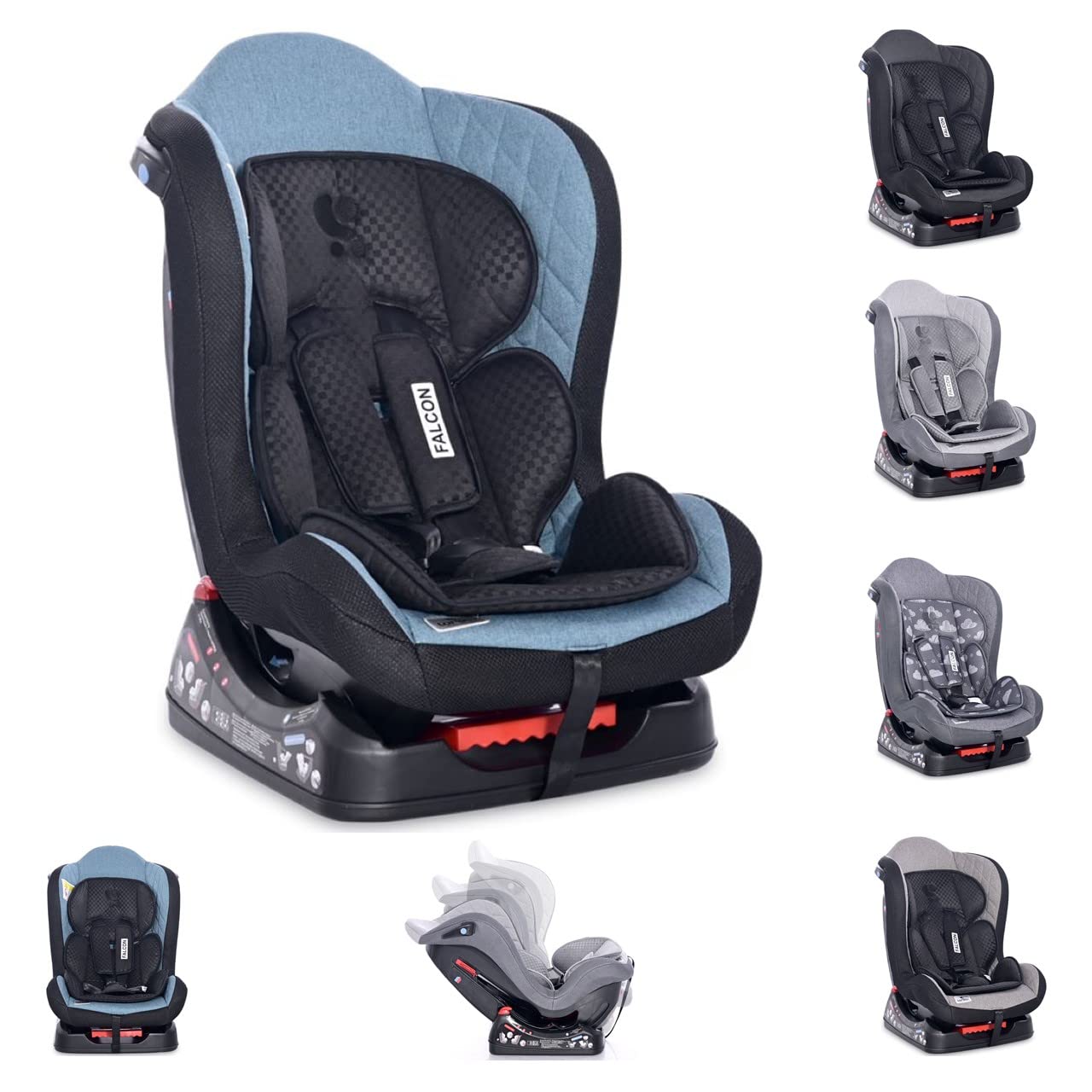 Lorelli Falcon Child Seat Group 0+/1 (0-18 kg) Reboard Adjustable Backrest, Light Blue