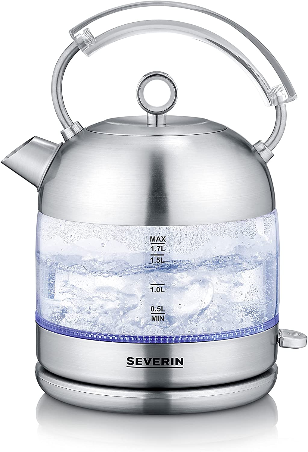 SEVERIN Retro Glass Kettle, Powerful and Compact Kettle in High-Quality Ret