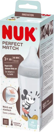 Baby bottle Perfect Match Mickey, gray, from 3 months, 260 ml, 1 ST