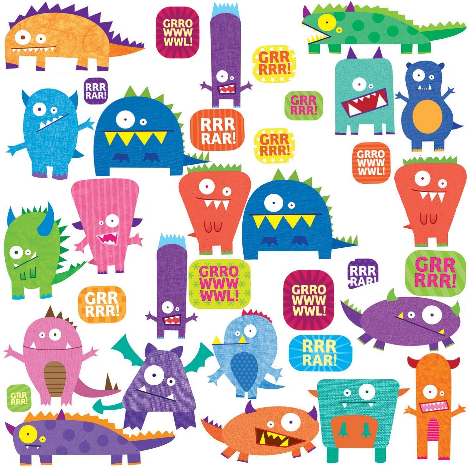 RoomMates Repositionable Childrens Wall Stickers Monsters