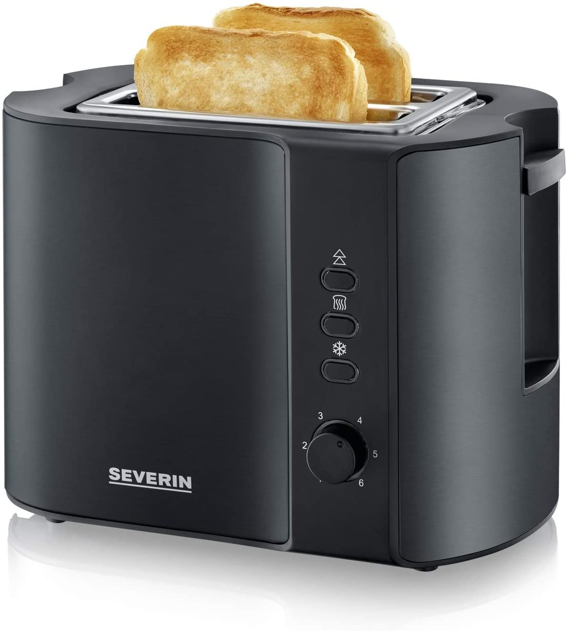 SEVERIN AT 9552 Automatic Toaster (800 W, Includes Bread Roasting Attachment, 2 Roasting Chambers) Black / Matte
