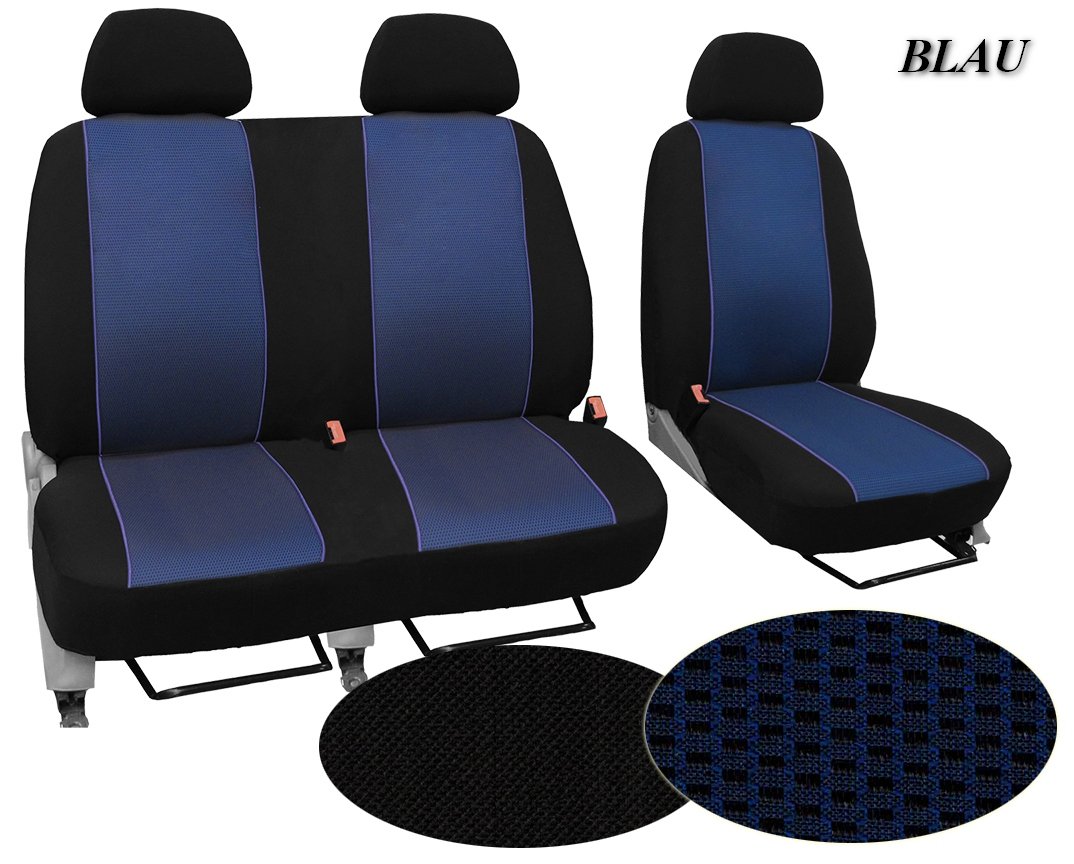 Custom Car Seat Covers Vito W639 1 + 2 Plastic Art Design Vip., Blue