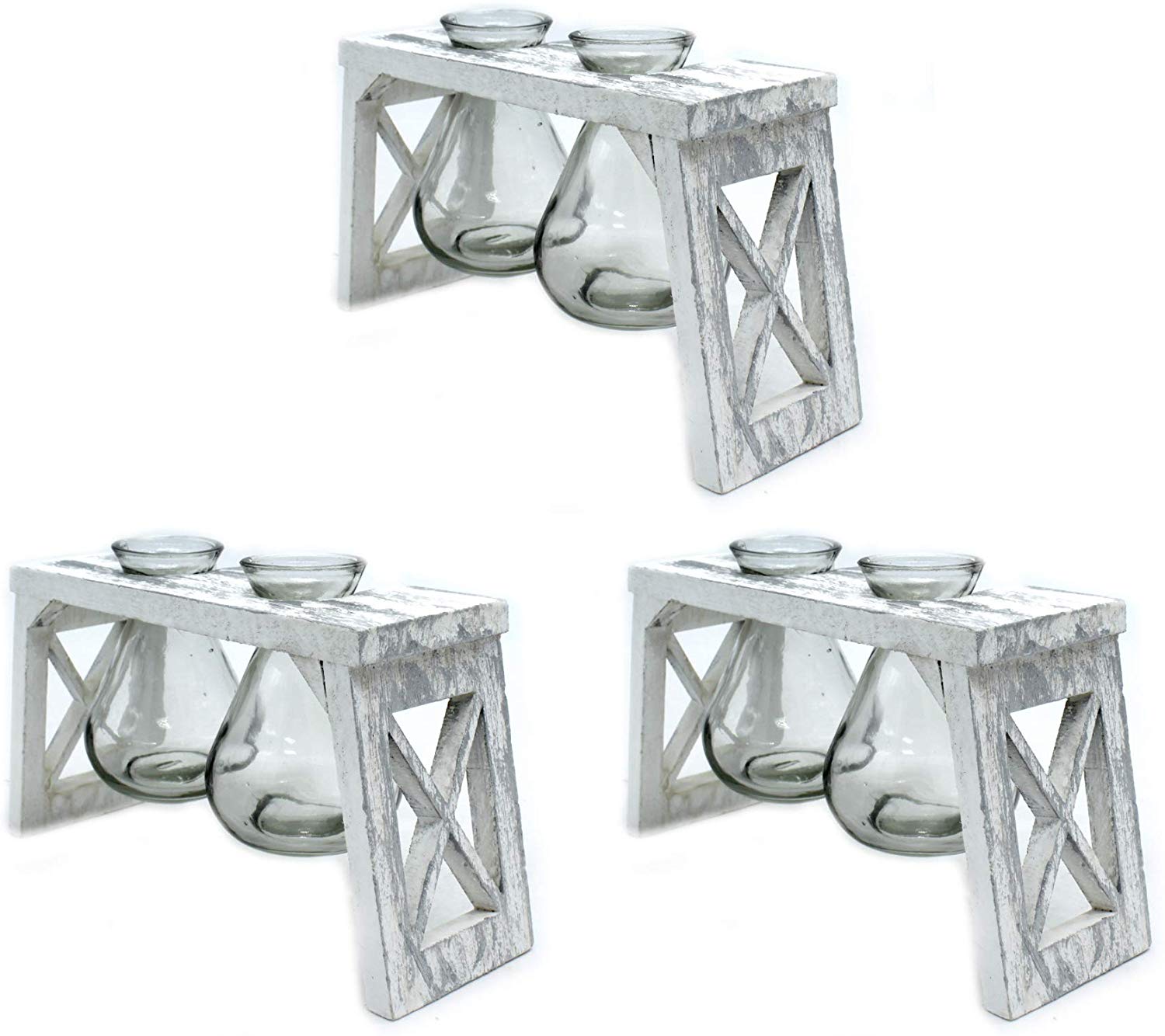 Daro Deko Wooden Frame With Two Glass Vases