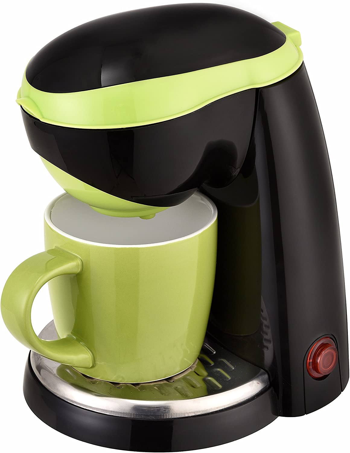 Team-Kalorik TKGCM1015BG Group 1-Cup Coffee Machine, Black/green