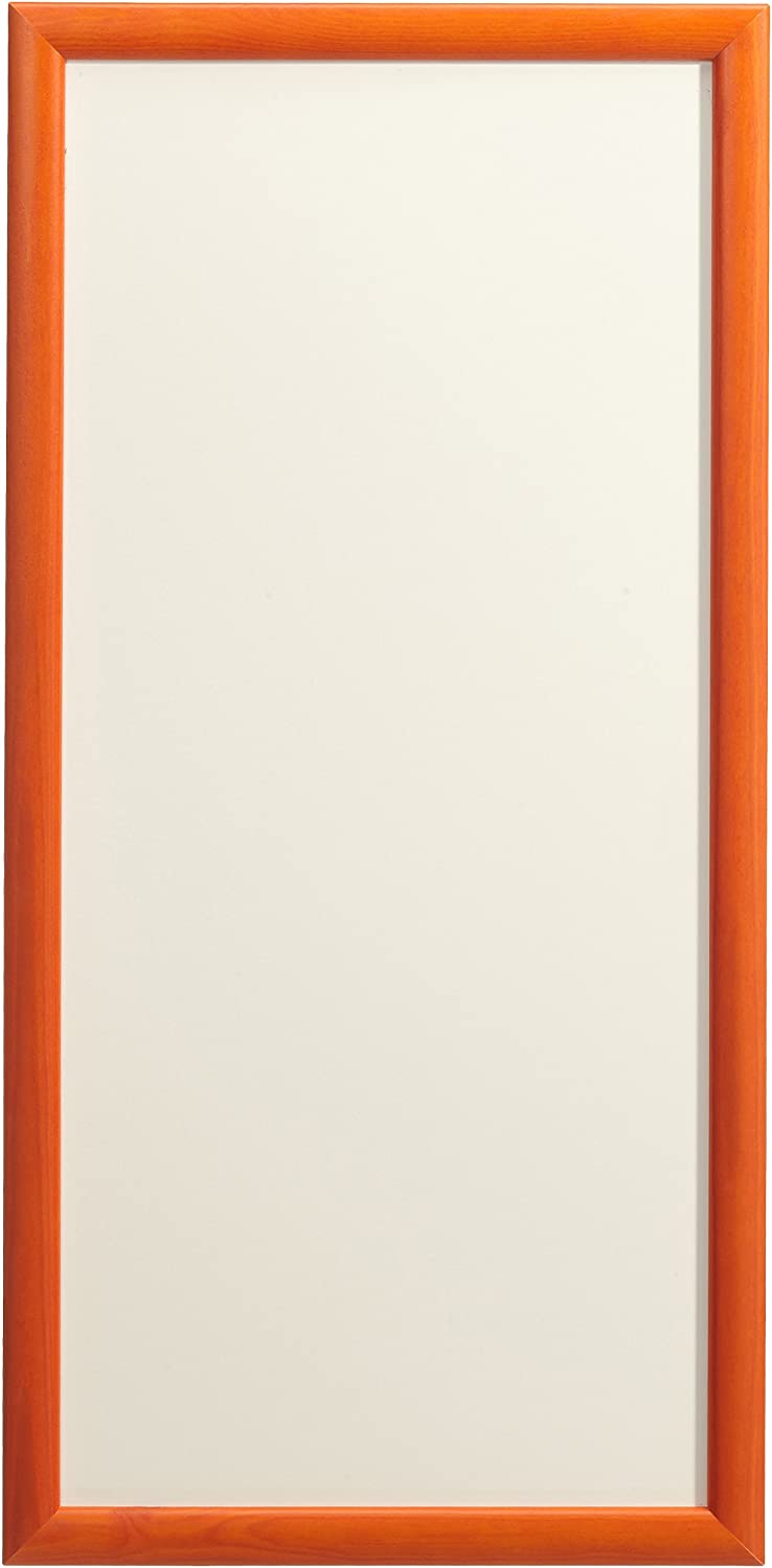 Kalamitica 26 x 53cm Metallic Plate with Orange Wooden Frame - White