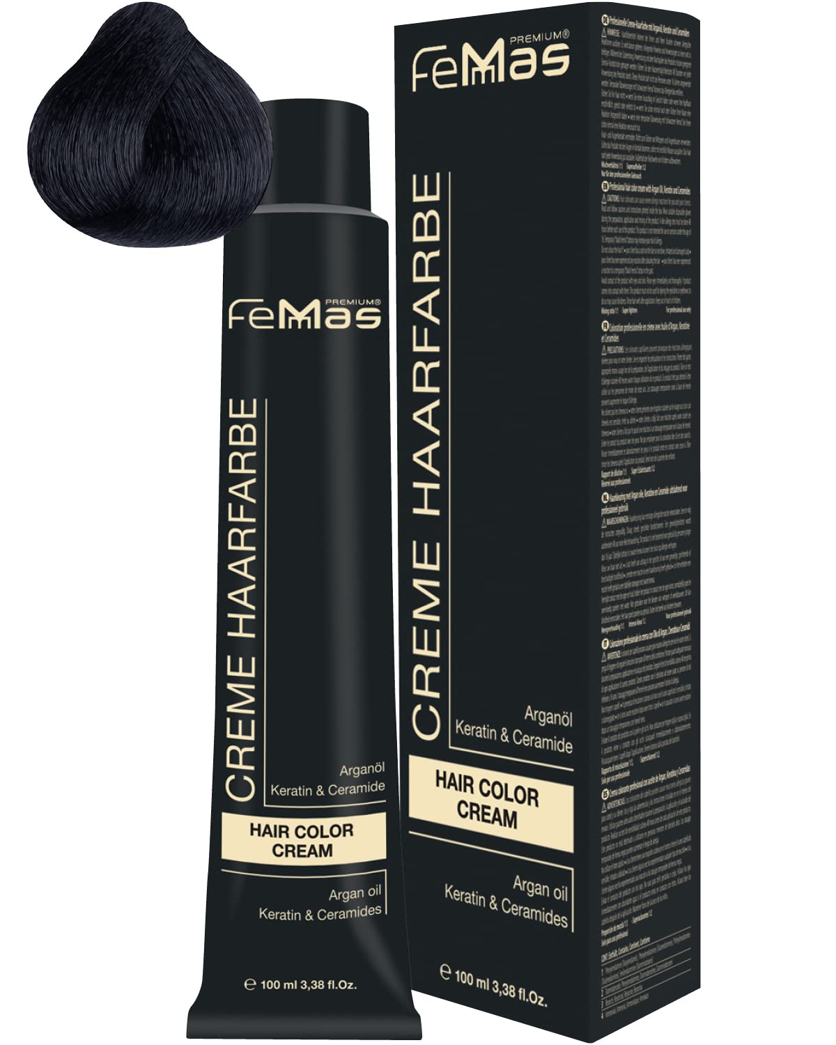Femmas Hair Colour Cream 100 ml Hair Colour (Black 1), ‎black