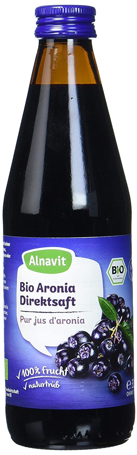 Alnavit Bio Aronia Muttersaft, vegan, 6er Pack (6 x 330 ml)