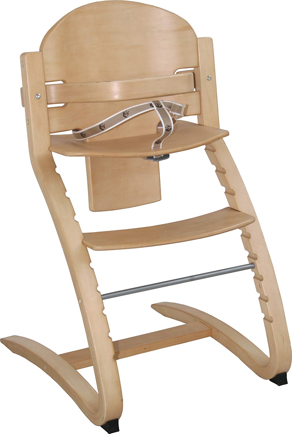 roba Stair High Chair \'Move\' from Baby High Chair to Youth Chair in Back and Seat Flexible Adjustable High Chair Wood, Natural
