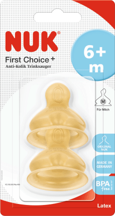 NUK Valve suction cup First Choice Plus, 6-18 months, hole size M (milk), 2 pcs