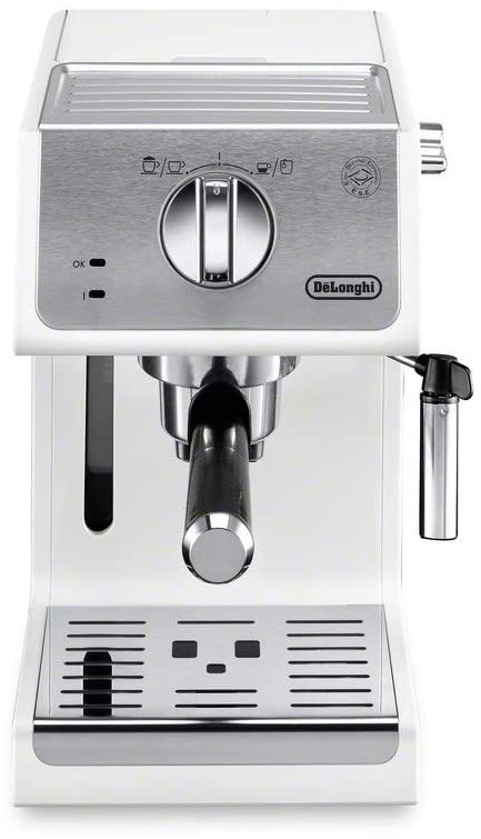 Delonghi 132104194 De\'Longhi ECP3220W 15 Bar Espresso Machine with Advanced Cappuccino System, White, 18/8 Stainless Steel