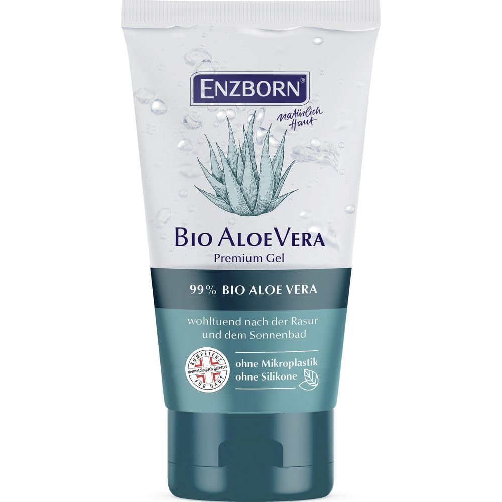 Enzborn Organic Aloe Vera Gel 30 ml Practical Travel Size Ideal for Handbag Moisturising Relieves Sunburn 4 x 30 ml = 120 ml