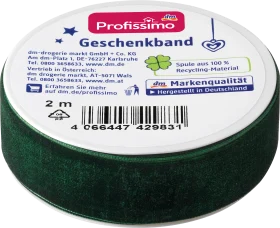 Profissimo gift ribbon velvet green, 2 m