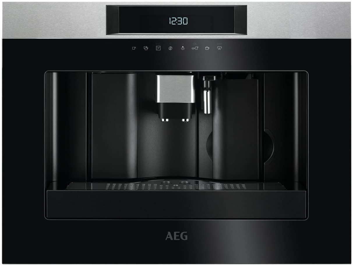 AEG KKK884500M Built-in Automatic Espresso Machine, 1.8 L, Black, Stainless Steel