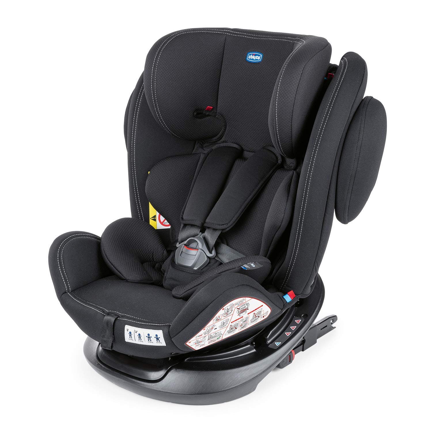 Chicco Unico Plus Car Seat 360° Rotatable 0-36 kg ISOFIX, Adjustable Child Seat Group 0-3 from 0-12 Years, Adjustable Headrest, Side Protection and Infant Insert