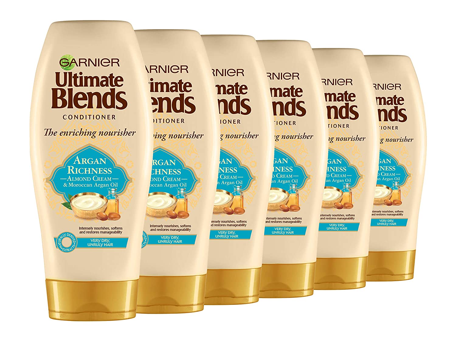 Garnier Ultimate Blends Dry Hair Shampoo Argan Oil and Almond Cream 360 ml (Pack of 6) Conditioner 360 ml 0
