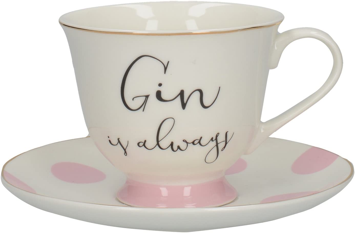 Creative Tops Ava & I Gin and Tonic G & T Tea Cup and Saucer in Hat Box