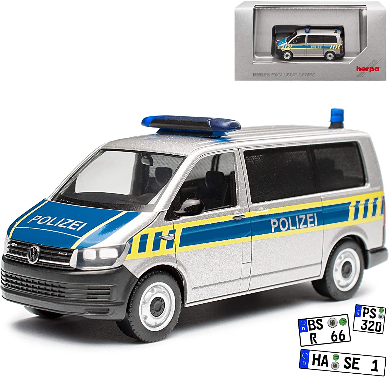 Herpa VW Volkswagen T6 Police Saxony Anhalt Persons Transporter Silver T5 From 2 Fac