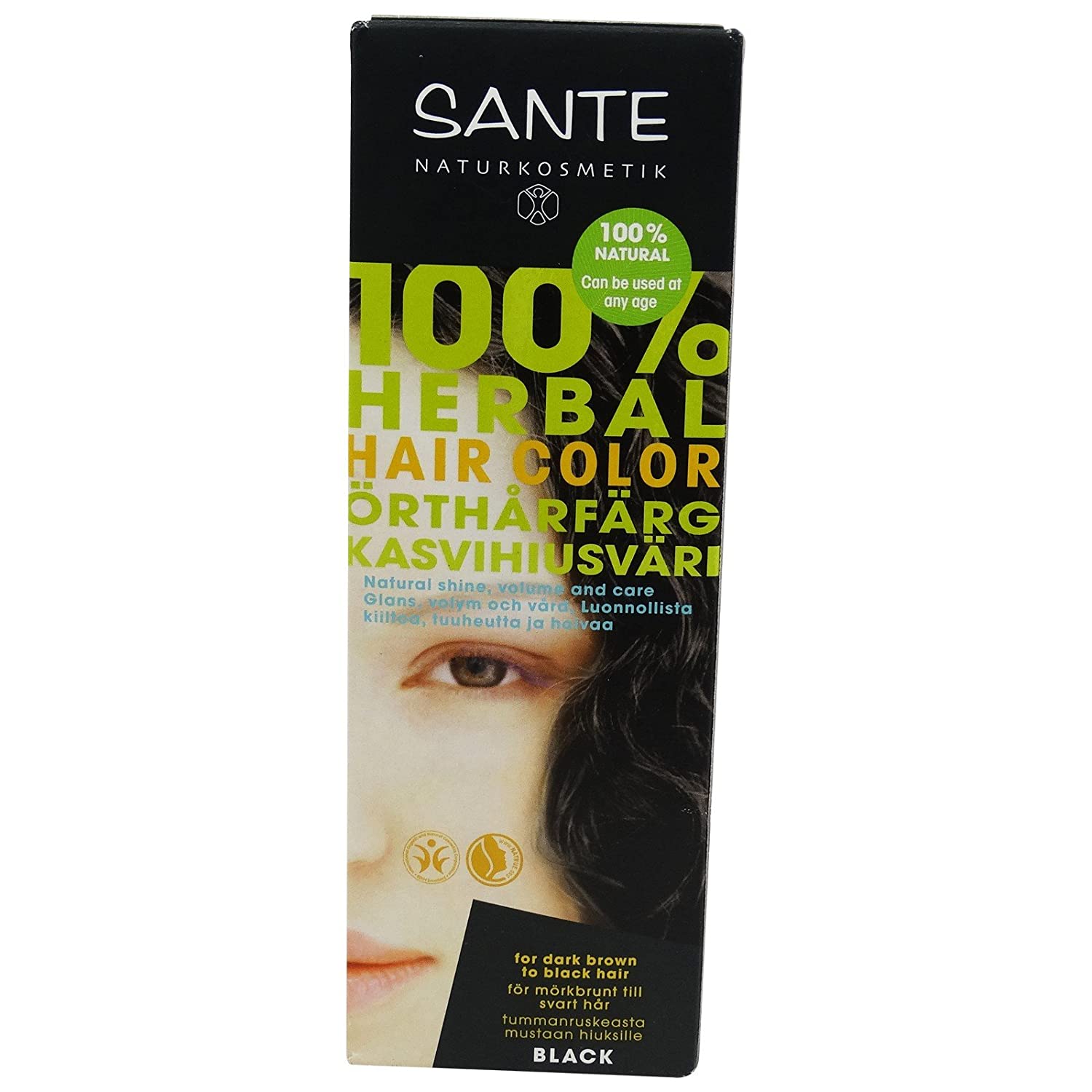 shop bio yumi Sante Herbal Hair Color – Black – Without Peroxide & Ammonia – Free from Artificial Colours – Vegan, ‎schwarz