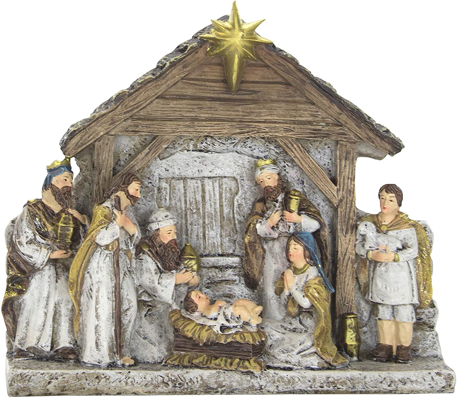 DARO DEKO Decorative Christmas Nativity Scene 19.5 x 17 cm Made of Artificial Stone