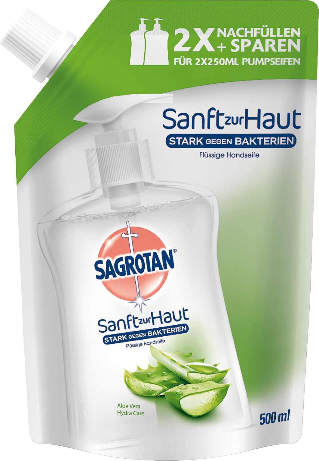 Sagrotan Liquid Refill Pouch, Aloe Vera, 500 Ml Soap