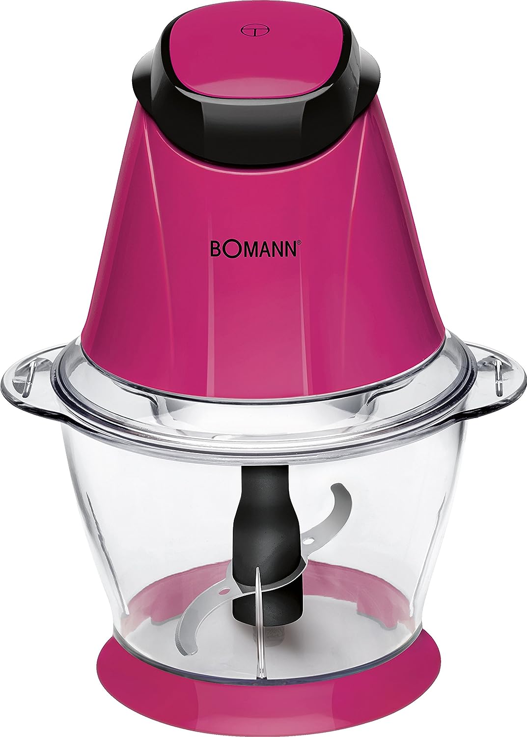 Bomann MZ 449 CB Multi-Chopper 2-in-1 Multi-Chopper and Ice Crusher in One, 250 Watt, Mixing Container 1 Litre, Blackberry