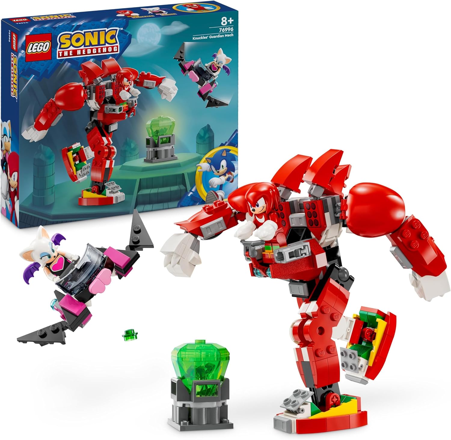 LEGO Sonic The Hedgehog Knuckles\' Guardian Mech Action Figure Toy for Boys and Girls from 8 Years, with Master Emerald and Other Figures from the Video Game, Gift Idea for Children 76996