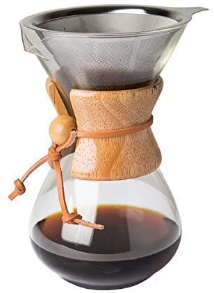 Comfify Pour Over Borosilicate Glass Coffee Carafe and Reusable Stainless S