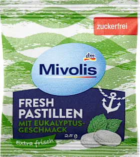 Mivolis Pastilles, Fresh Eucalyptus, sugar-free, 25 g