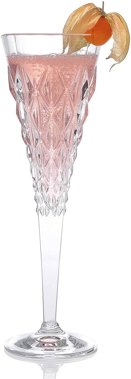 RCR 25755020006 Enigma Champagne Flutes Luxion Crystal 210ml Set of 6