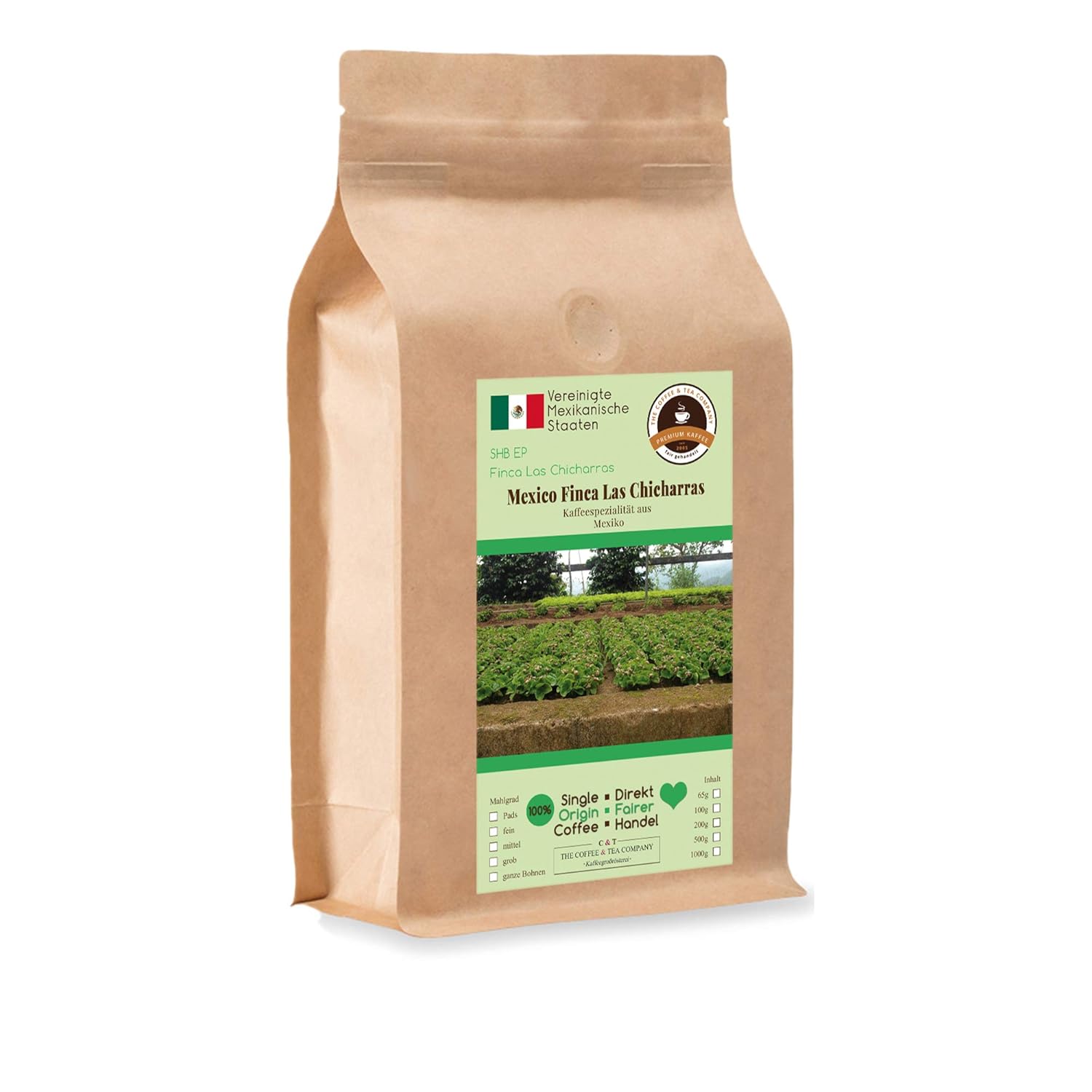 Coffee Globetrotter - Coffee with Heart - Mexico Finca Las Chicharras - 200 g Coarse Ground - for Stamp Jug French Press Coffee Maker - Top Coffee Fair Trade Supports Social Projects