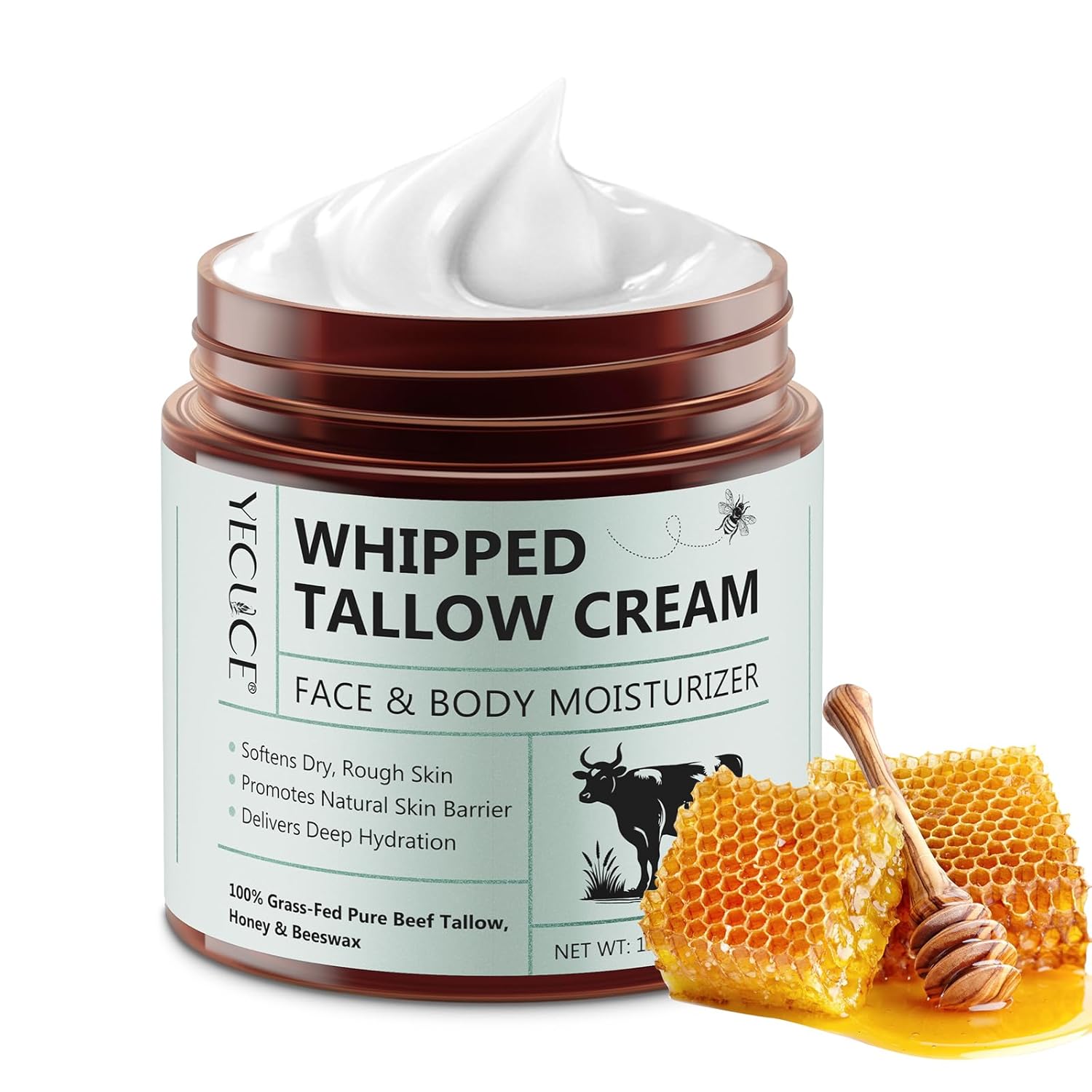Beef Tallow Cream 120g Ultimate Beef Tallow All-Purpose Skin Care Solution for Food and Moisture Natural Ingredients to Soothe Dry Skin