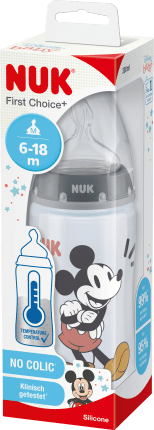 NUK Baby Bottle First Choice+ Temp.Control, Disney grey, 300ml, 1 pc