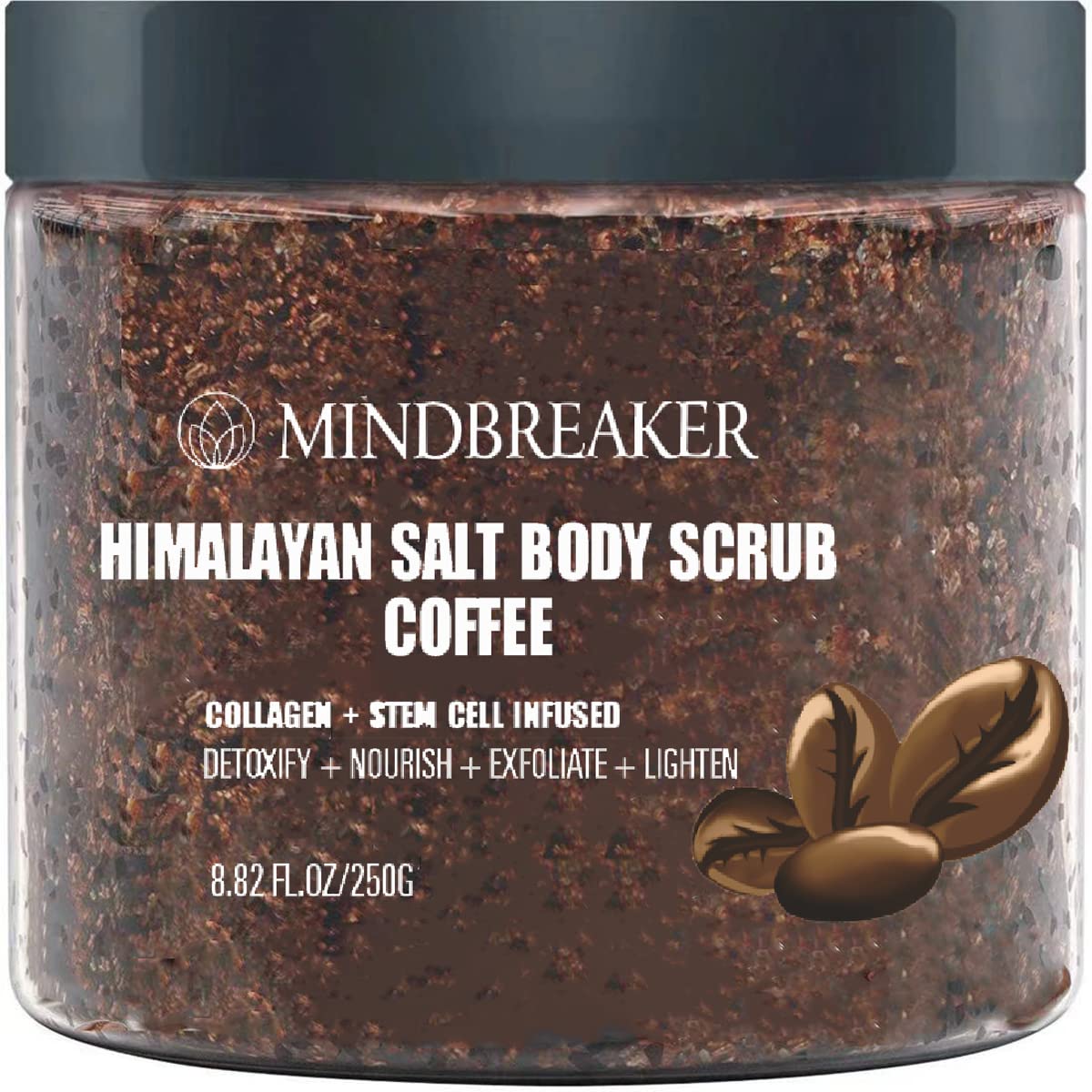 Mindbreaker Himalaya Salt Body Scrub, Exfoliating Body Salt Scrub for Exfoliating and Moisturising the Skin - Great Gifts for Women and Men (Coffee)