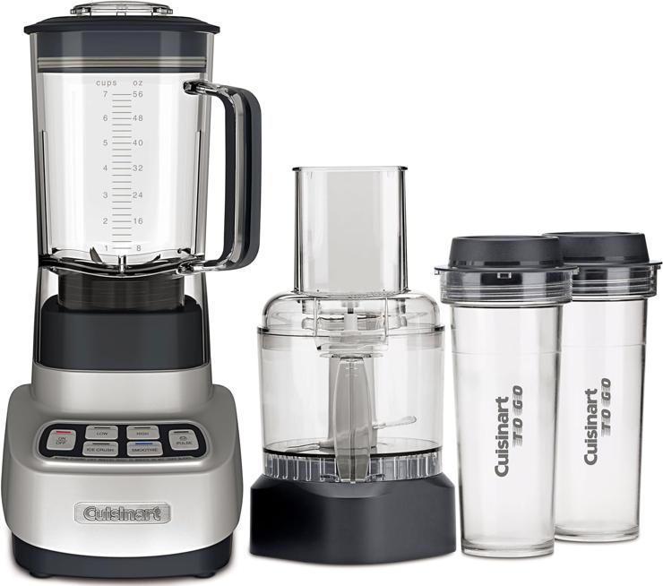 Cuisinart Velocity Ultra Trio 1 HP Blender/Food Processor with Travel Cups 56 oz Silver