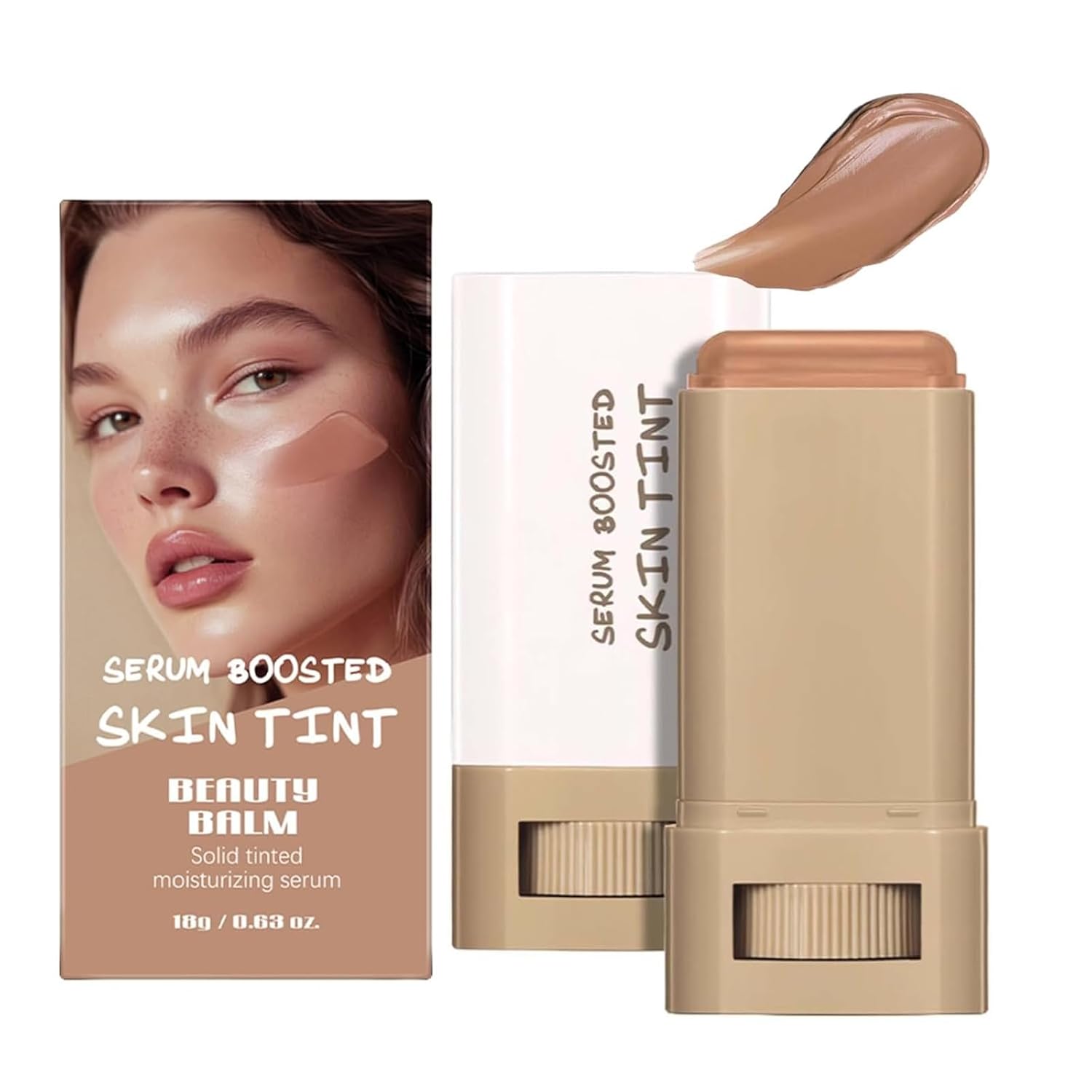 Confidita\'s Serum Boosted Skin Tint Balm, Foundation Stick Beauty Balm Serum Boosted Skin Ink, Conceale & Smooths Full Coverage Concealer, Natural Finish Makeup, for Women (#06, 1)