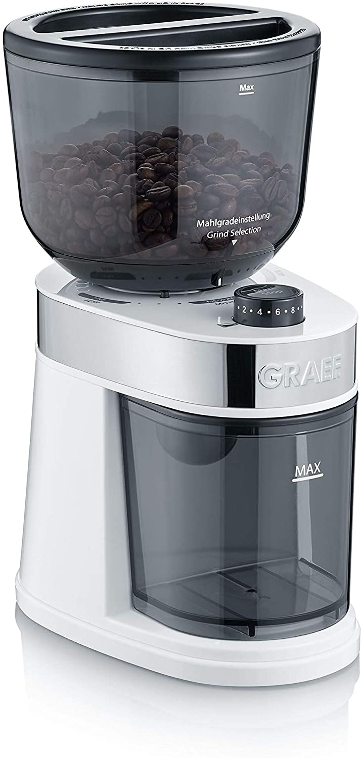 Graef CM201EU Coffee Grinder White Stainless Steel Disc Grinder 130W 230V
