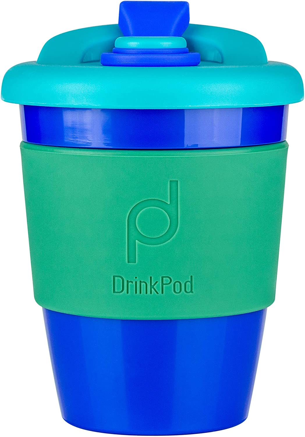DrinkPod Reusable BPA Free 12oz Plastic Travel Mug - Ocean Blue