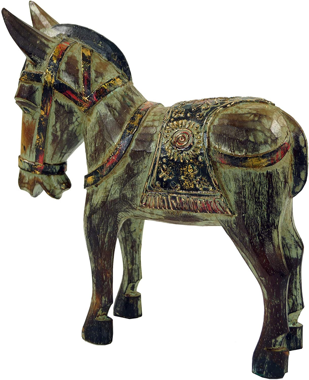 Guru-Shop Design 1 Carved Horse Decorative Object 52 x 40 x 12 cm Animal Fi