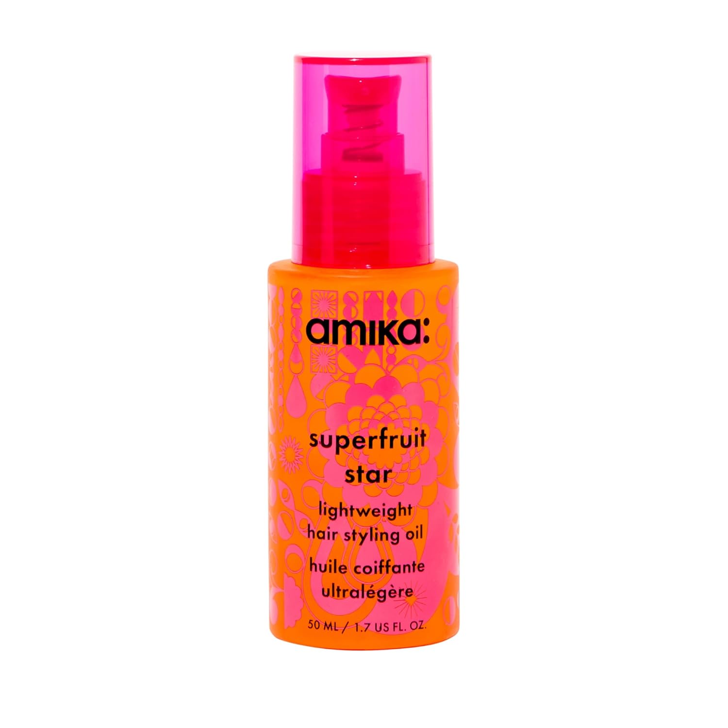 amika Superfruit Star Lightweight Hair Oil - Hair Serum for Fine to Thick Strands - Heat Protection Agent + Frizz Straightener for Shiny Shine - Reduces Hair Breakage + Strengthens Strands (50 ml)