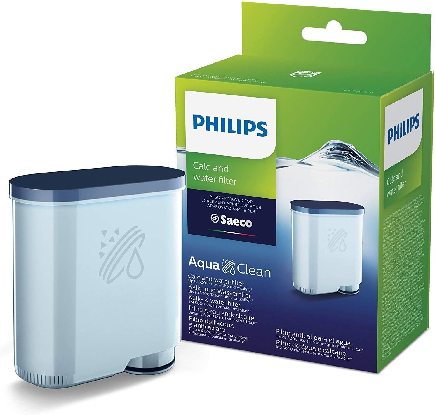 Philips AquaClean Water Filter for Saeco and Philips Fully Automatic Coffee Machines, Individual Pack