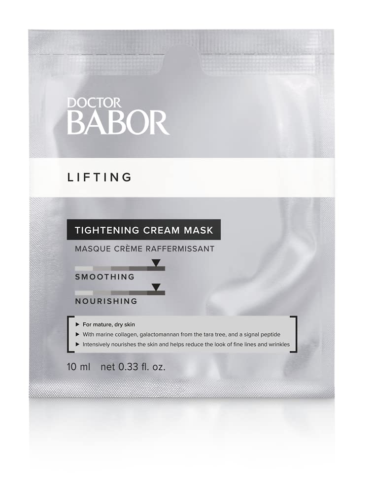 Doctor Babor Tightening Cream Mask, Nourishing Anti-Ageing Cream Mask for Mature and Dry Skin, with Collagen, No Fragrances and Dyes, 1 x 10 ml, ‎silver