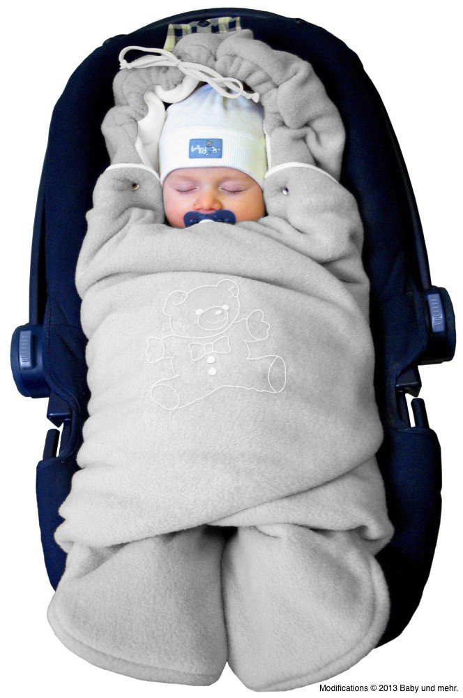 ByBoom Original With Bears Baby Winter Swaddling Blanket, Universal, For Baby Seat, Car Seat Such As Maxi-Cosi, Römer, For Pram, Pushchair or Baby Bed